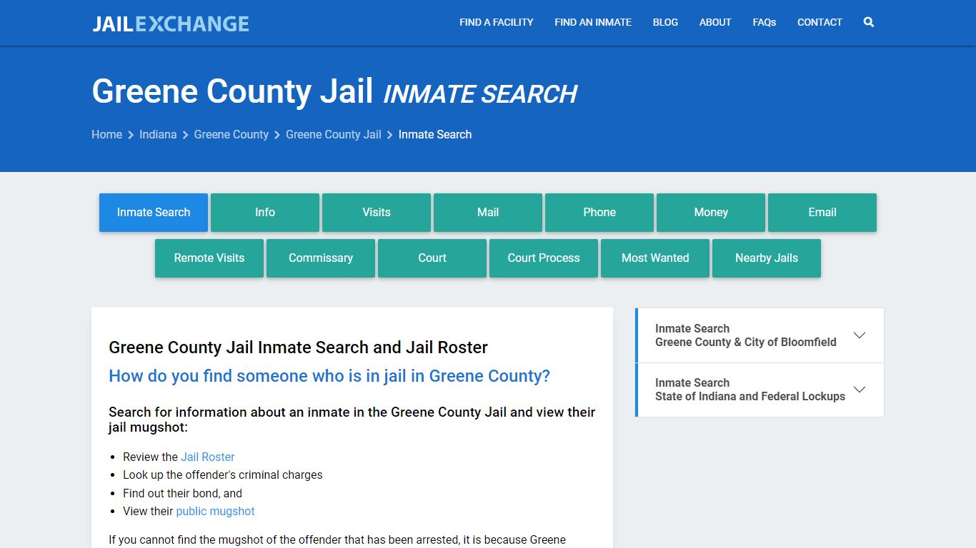 Inmate Search: Roster & Mugshots - Greene County Jail, IN