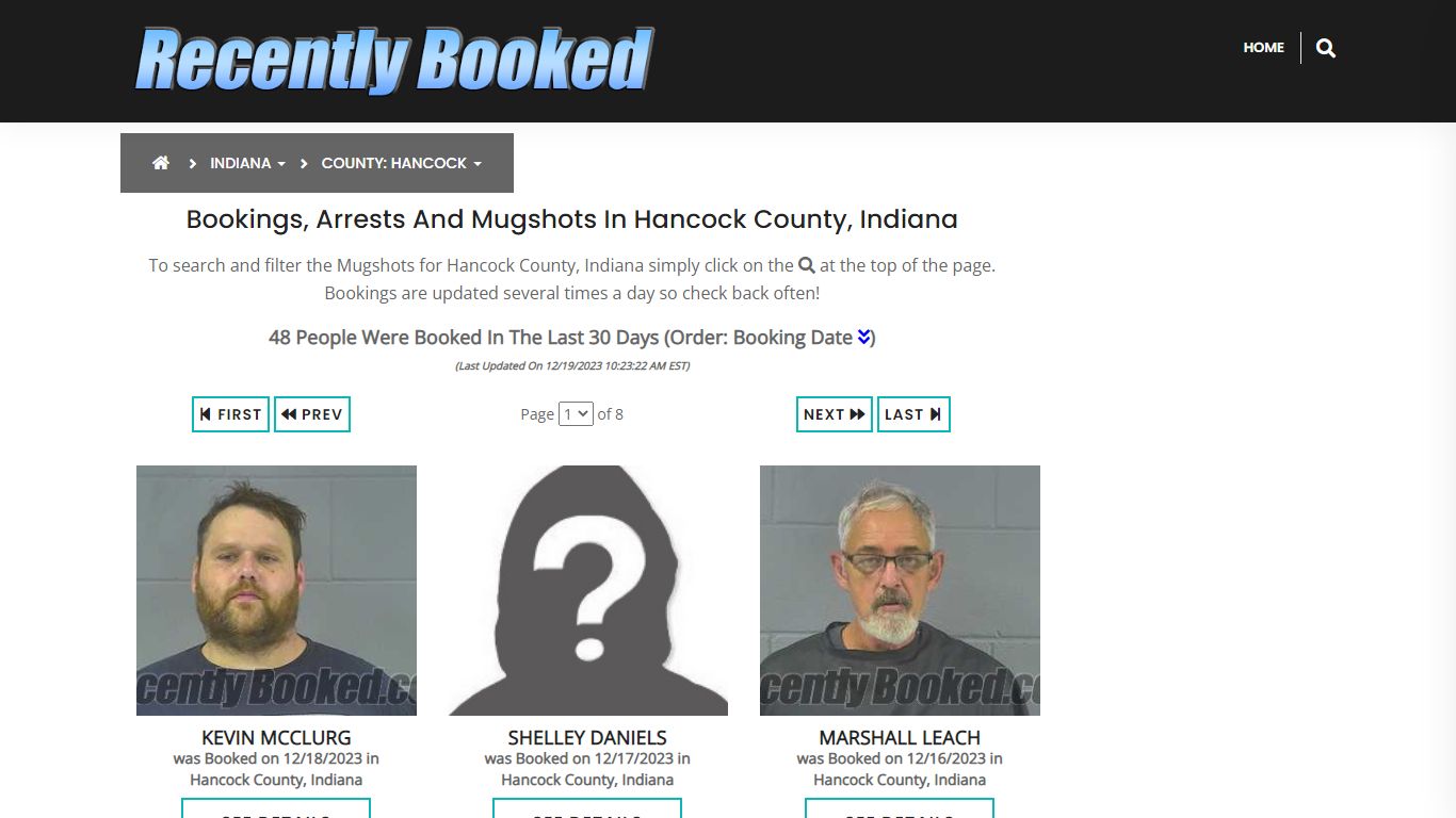 Recent bookings, Arrests, Mugshots in Hancock County, Indiana